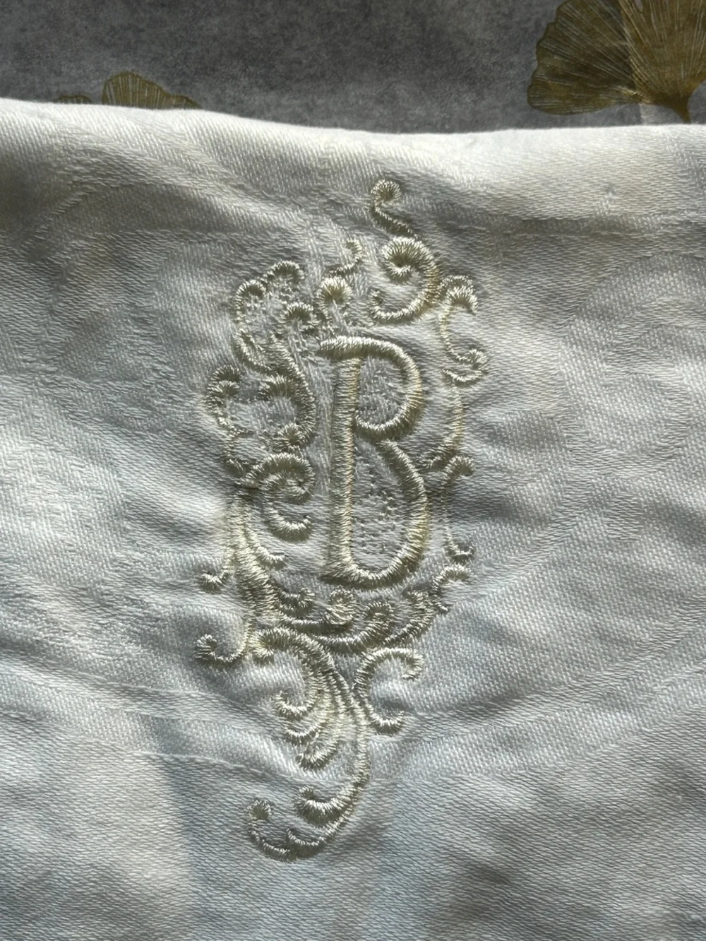 Antique Pillow Cover Monogram B Vintage Bedroom Pillow Cover Daisy 100% Cotton